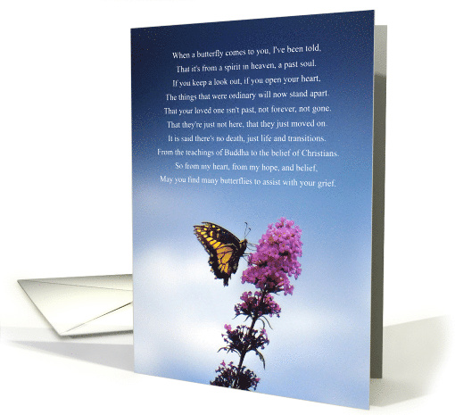 Sympathy Loss of Child Butterfly and Flower Spiritual... (1750972)