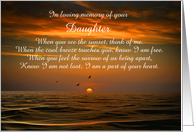 Daughter Sympathy Ocean Seaside with Clouds Sunset and Birds Custom card