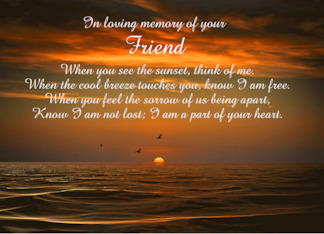 Sympathy Loss of Friend Coastal Ocean Seaside with Poem Custom Text