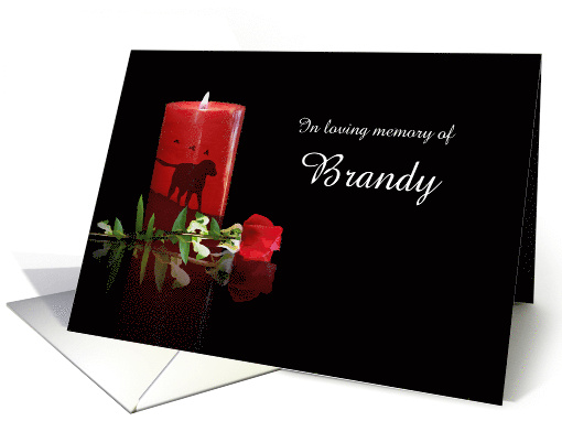 Dog Sympathy Remembrance Candle and Rose Custom Name... (1751998)