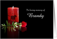 Dog Sympathy Remembrance Candle and Rose Custom Name Loving Memory card