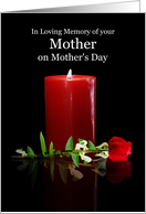 Mothers Day Remembrance in Loving Memory of Your Mother Candle Rose card