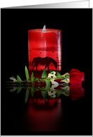 Horse Sympathy Loss of Horse with Red Rose and Candle card