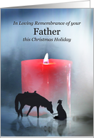 Christmas Holiday Sympathy Remembrance of Father Candle Cowboy card