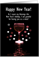 Niece Happy New Year Funny Wine Customizable card