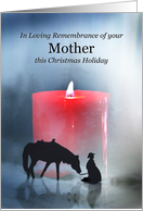 Christmas Remembrance of Mom or Mother Candle Kneeling Cowboy card