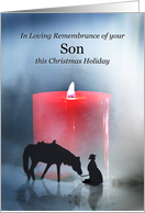 Christmas Remembrance For Loss of Son Cowboy and Candle Country card