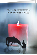 Christmas Holiday Remembrance Red Lit Candle Country Western Cowboy card