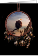 Native American Inspired Bald Eagle and Dream Catcher Blank card