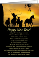 Happy New Year Country Western Cowboy Good Wishes Poem card