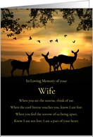 Birthday Remembrance For Late Wife with Spiritual Poem and Deer card