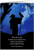 Pagan Wicca Birthday with Famous Quote Shakespeare Magician and Owl card