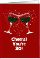 30th Happy Birthday Funny Wine Themed Customizable card