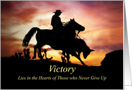 Encouragement Western Cowboy Horse and Steer Hang in There card