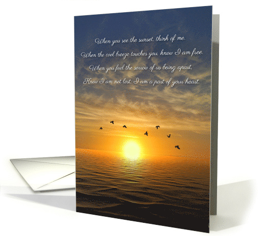 Thank You for Your Sympathy Beautiful OceanSunset with Birthdays card