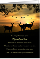 Grandmother or Grandma Sympathy Card with Deer and Birds Custom card