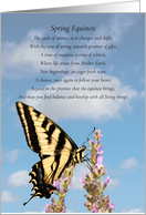 Spring Equinox Ostara Swallowtail Butterfly with Blue Skies Poem card