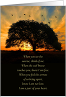 Thinking of You Bereaved Grieving Loss of Loved One Nature with Poem card