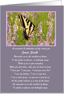 Celebration of Life Memorial Custom Name with Remembrance Poem card