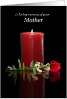 Mother Sympathy Condolences with Remembrance Candle and Rose card