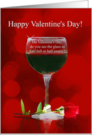 Valentines Day with Wine and Rose Humor General Holiday card