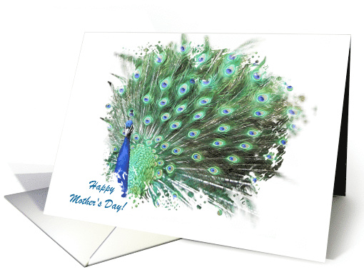 Mother's Day Peacock Artistic Painterly Custom Text Pretty card