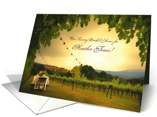 Wedding Shower Winery Wine Tasting Custom Name Text on Cover card