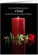 Child Anniversary of Passing Death In Loving Remembrance Candle card