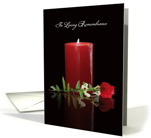 Anniversary of Death Passing Remembrance Candle and Rose Custom card