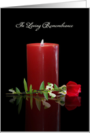 Anniversary of Death Passing Remembrance Candle and Rose Custom card