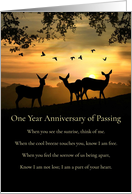 Anniversary of Death First Anniversary with Spiritual Poem and Nature card