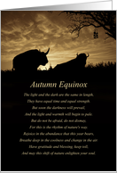 Autumn Equinox Mabon Buffalo in Sunset with Dreamcatcher Poem card