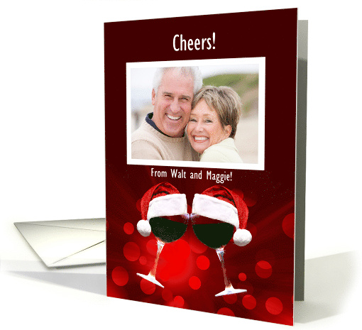 Christmas Holiday Your Photo Here Custom Humorous with Wine card