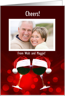 Christmas Holiday Your Photo Here Custom Humorous with Wine card
