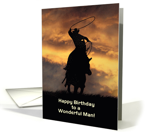 Happy Birthday for Him Man Country Western Cowboy Custom Text card