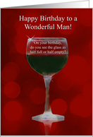 Happy Birthday for Man Him Wine Funny Humorous Drinks card