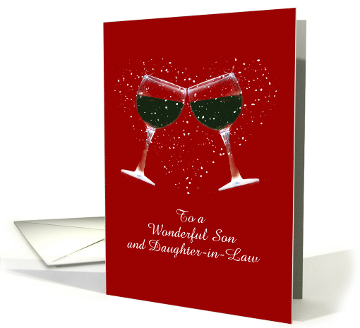 Son and Daughter in Law Wife Happy Anniversary Custom Text Humor card
