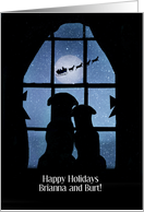 Christmas Cute Dogs in the Window Custom Name Personalized