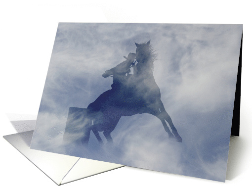 Barrel Racing Cowgirl Happy Birthday card (529563)
