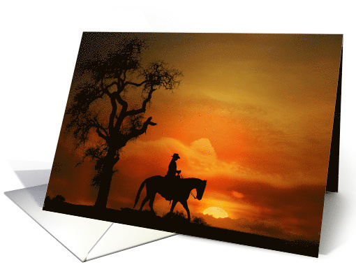 Western Pleasure Horse Sunset Ride Birthday card (567049)