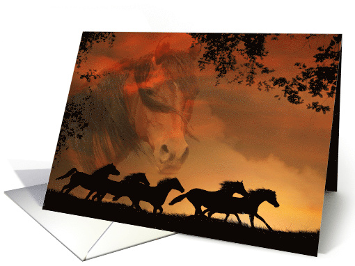 Horse Sympathy, Loss of Horse, Artistic Equine Condolences card