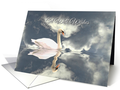 Beautiful Swan in Clouds Silver Lining Get Well, Feel Better card