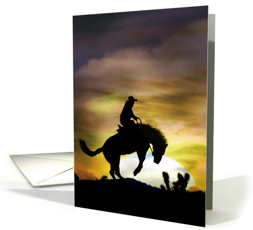 cowboy silhouette 40th birthday card (582318)