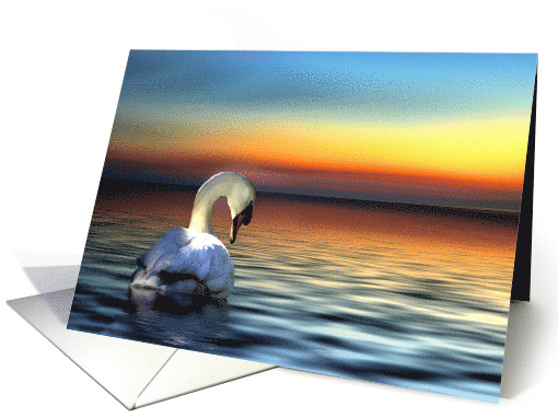 Beautiful Swan Encouragement, Sunrise New Day, New Opportunities card