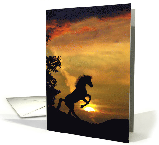 Horse and Sunrise Beautiful Encouragement, Hang In There card (582345)