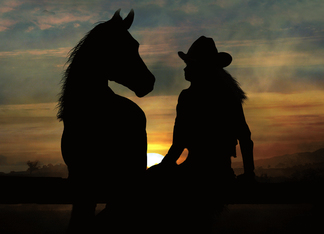 cowgirl and horse...