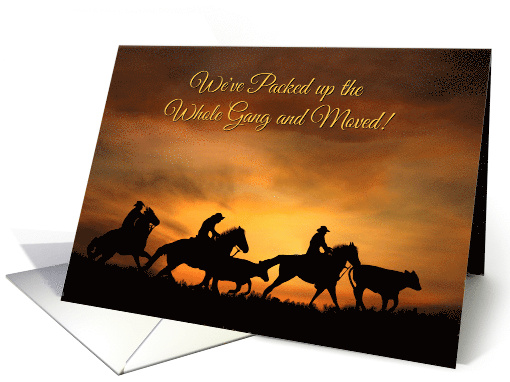 Announcement We Have Moved, New Address Western Cowboy card (593449)