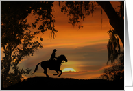cowboy sunset retirement card