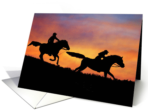 Elopement annoucment, cowboy & cowgirl card (639125)