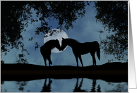 horse in moonlight, engagement annoucement card
